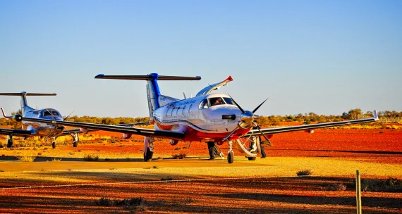 RFDS and SA Police aircraft at Cadney Homestead 2014